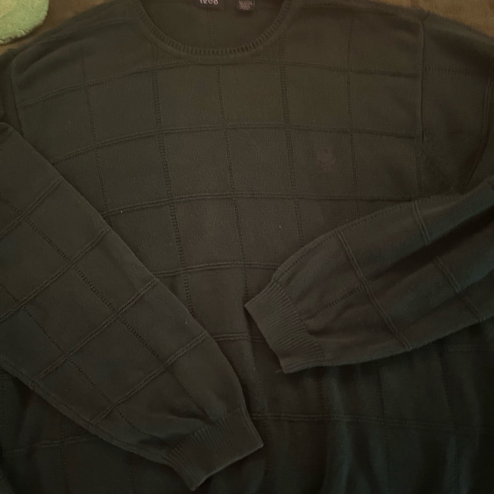 Izod Green Crewneck Sweater Classic Knit